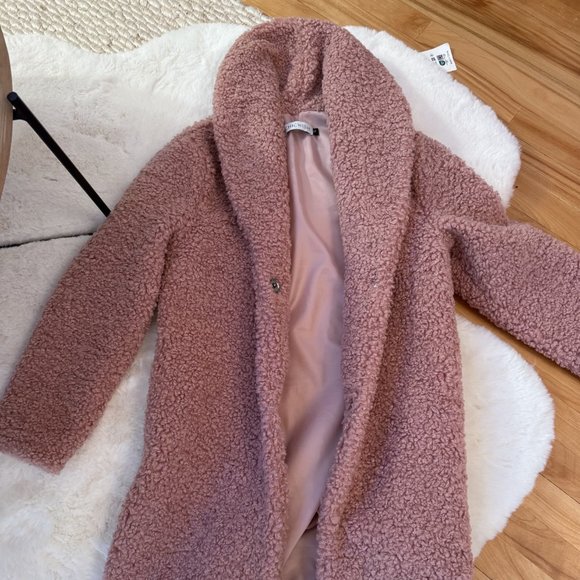 Chic Wish Feeling of Warmth faux fur coat in mauve XS - Picture 3 of 4